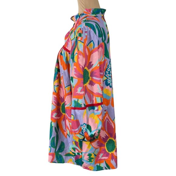 Unbranded Peasant Blouse Top Floral Multi-Color Size XL Extra Large - Picture 2 of 5